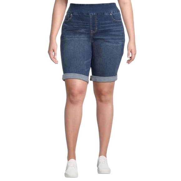 Terra & Sky Denim - Women's TERRA & SKY Pull-On Denim Bermuda Shorts Plus Size: 2X (20W-22W) - NWT